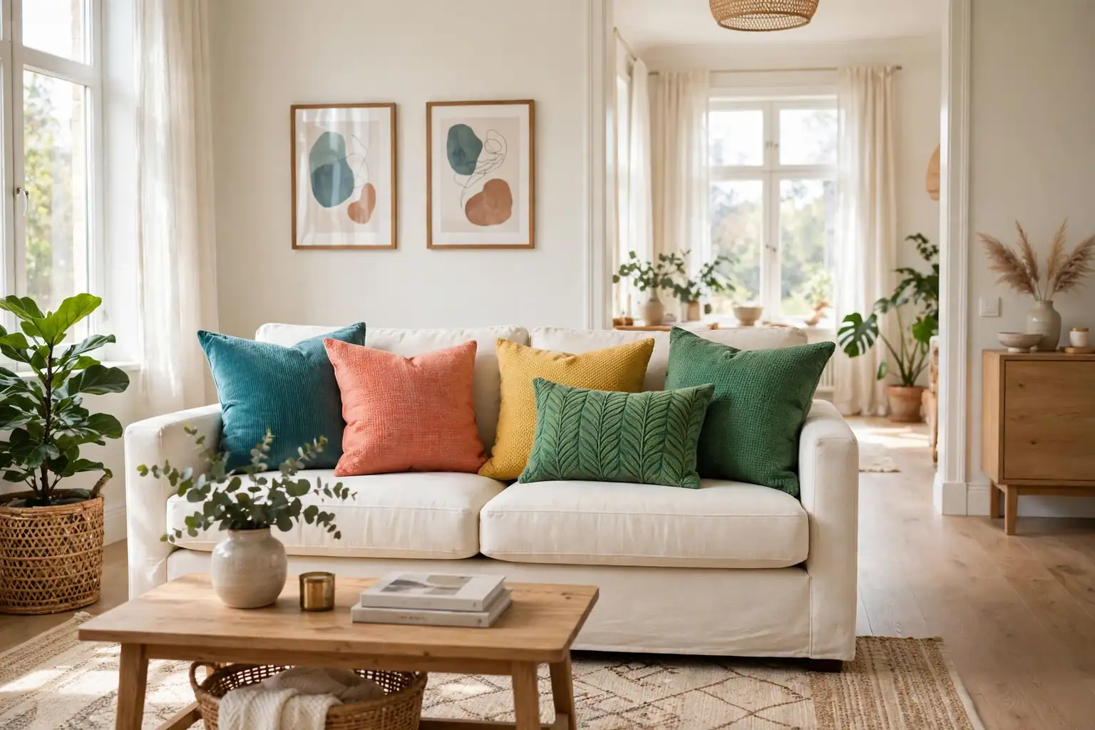 19 Colorful Throw Pillow Ideas to Brighten Your Living Room