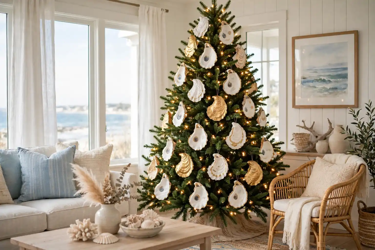How to Make Oyster Shell Ornaments for a Coastal Christmas