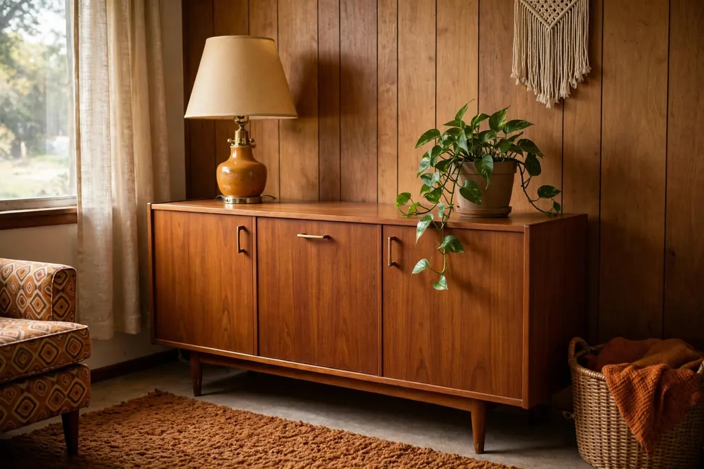 Teak sideboard with closed doors