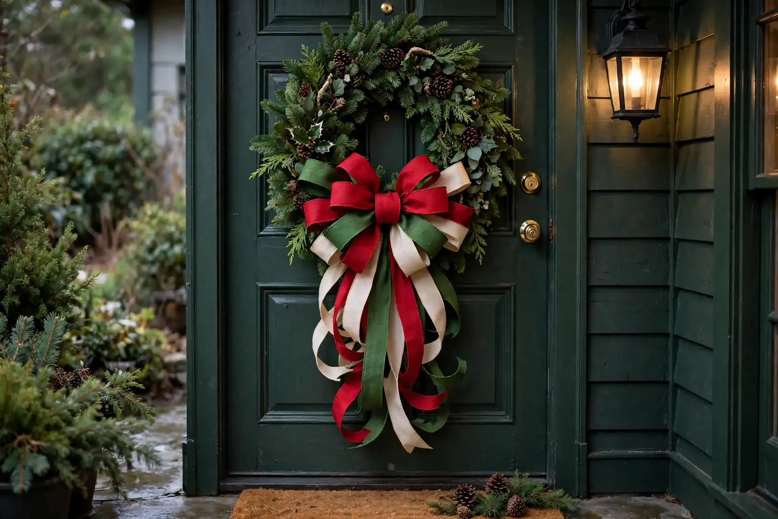 How to Make a Christmas Ribbon Wreath for Your Front Door