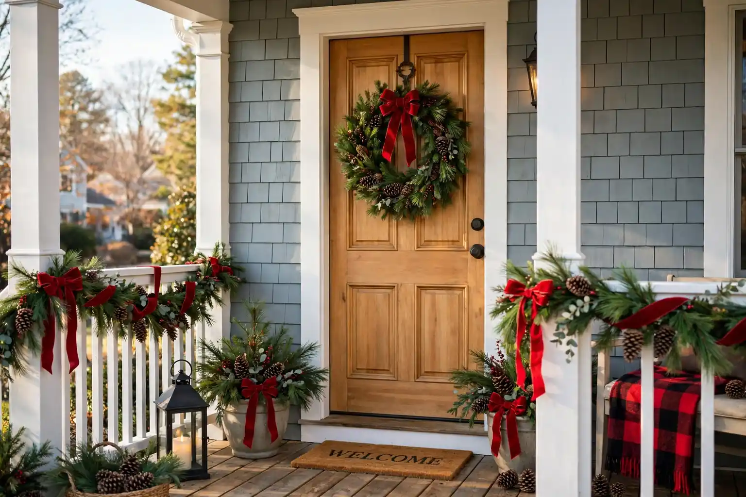 17 Ways to Style Christmas Wreaths and Garlands Together
