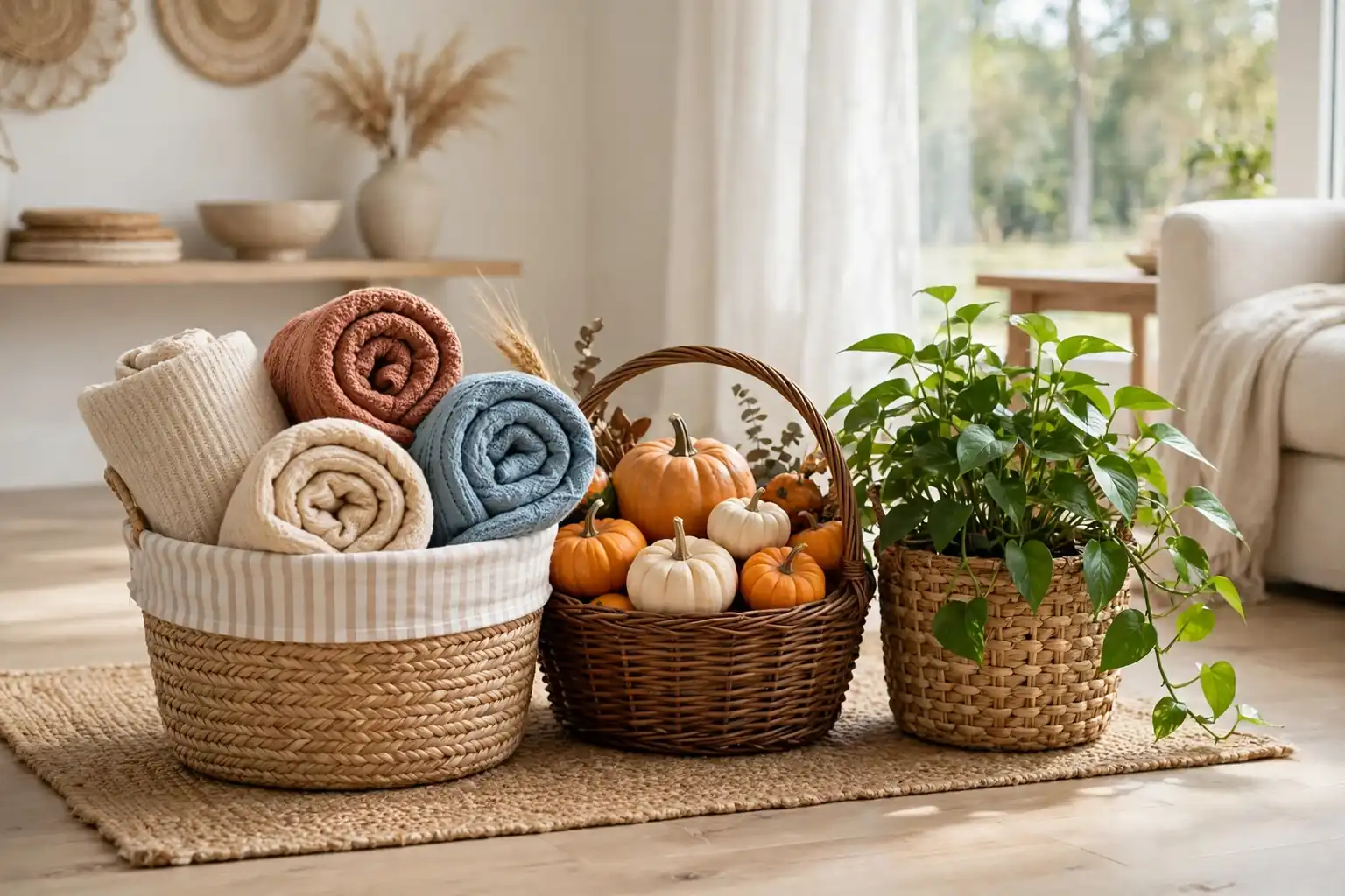 19 Basket Decorating Ideas for Storage and Seasonal Displays
