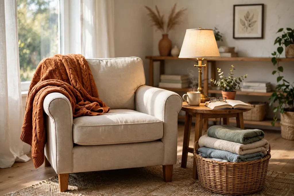 Reading corner with an armchair