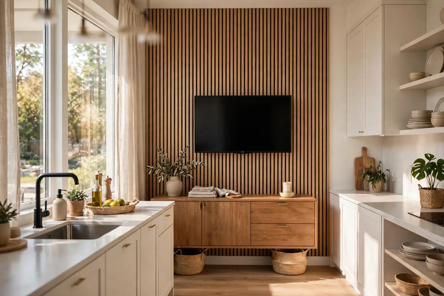 14 Kitchen TV Wall Ideas for a More Polished Space