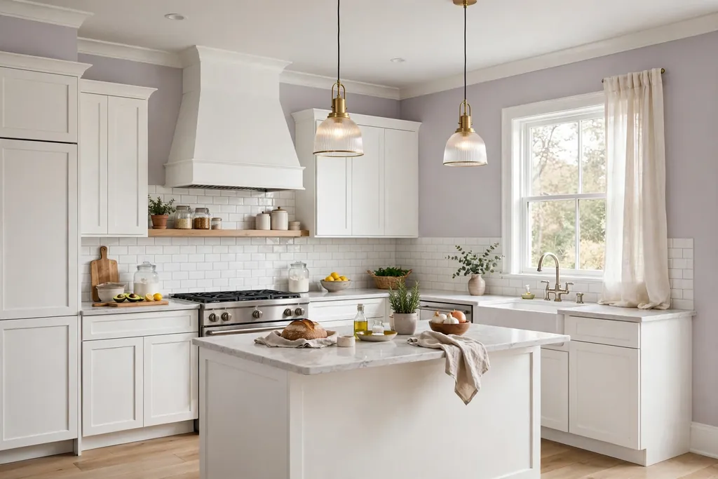 Kitchen with lavender walls