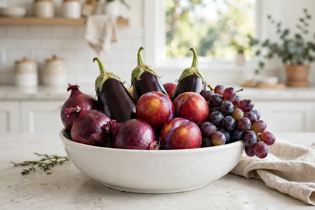 White bowl of eggplants
