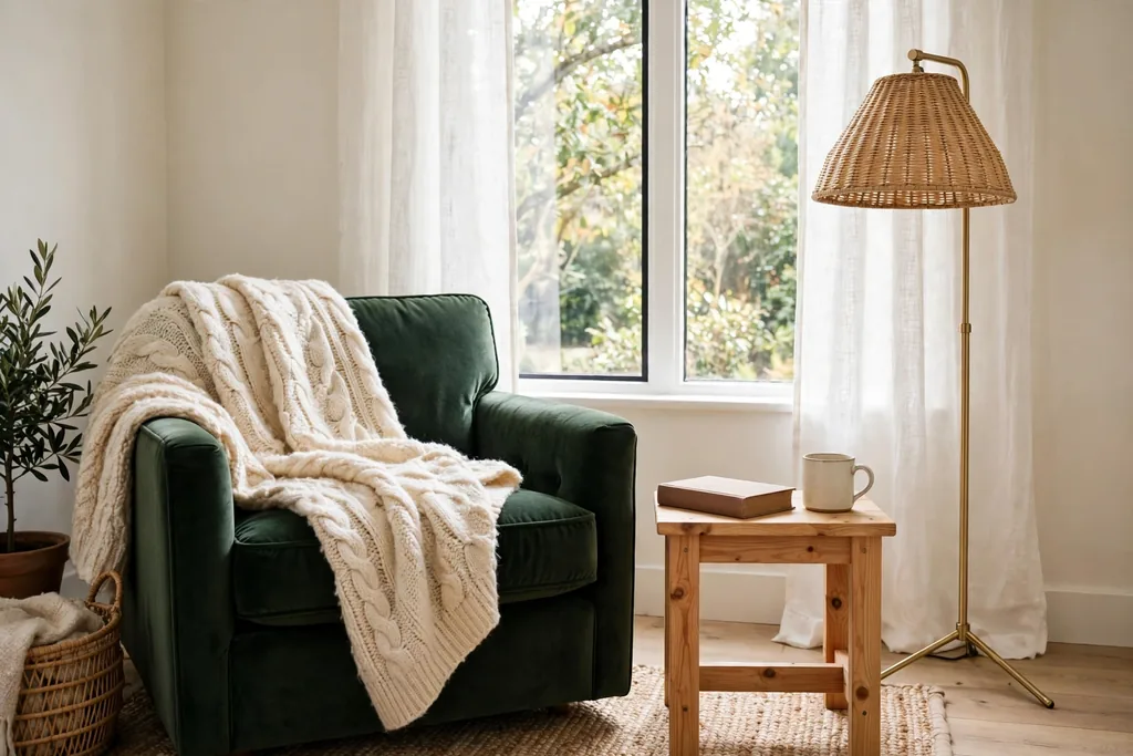 Reading nook with a deep armchair